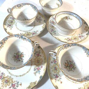 Noritake Morimura Antique Plates Tea Cups Rare Floral Vintage